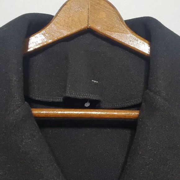 Black jacket size medium two rows of button double breasted overcoat - Picture 4 of 7